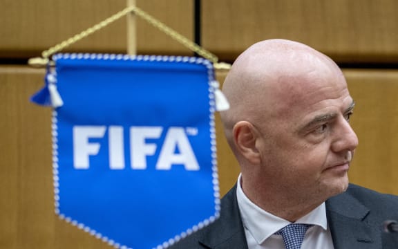 Gianni Infantino, president of the International Federation of Association Football (FIFA) , attends the signing a Memorandum of Understanding at Vienna International Centre in Vienna, Austria on September 14, 2020.