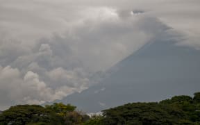 Smoke rises from the crater of the Fuego Volcano in Guatemala.
