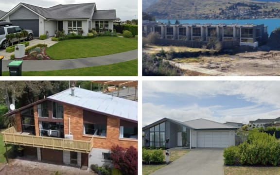 Top left - 2 Edie Street, Wigram, top right - Panorama Terrace, Queenstown, bottom left - 173A Talbot Street, Gore, bottom right - 11 Kibblewhite Avenue, Hamilton