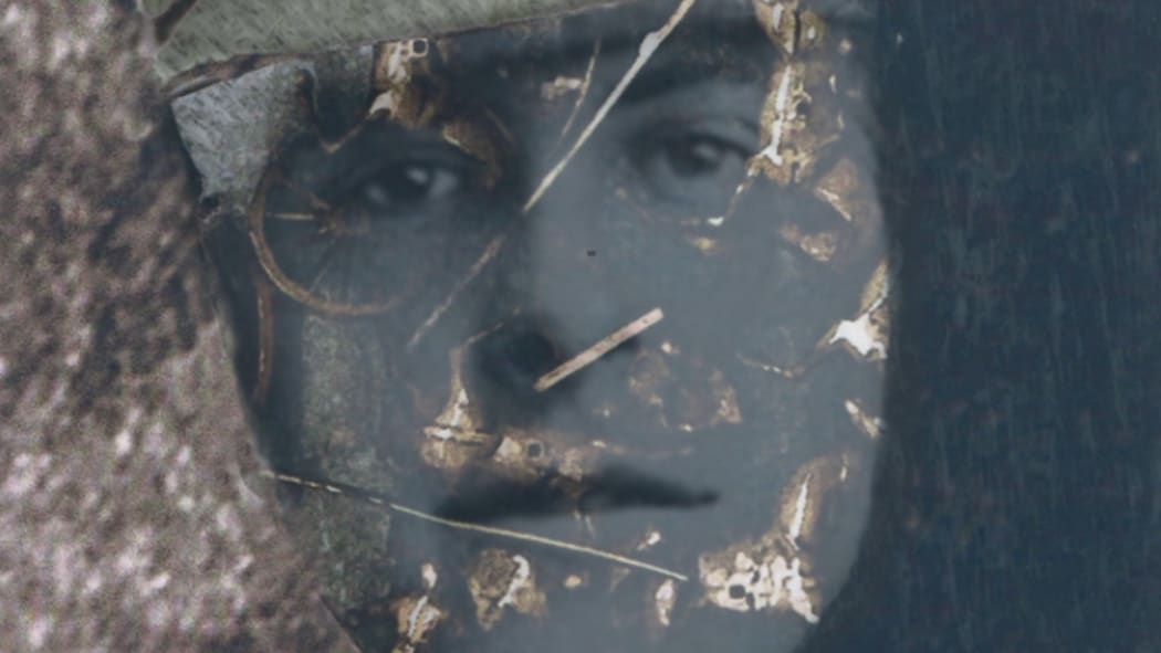 One of Tim Gruchy's projected images that accompanied the performance of 'Face'