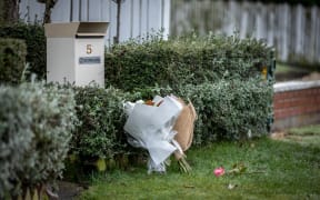 Flowers placed near the site of the attack