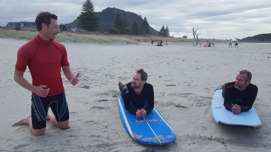 Surfing for Farmers Mount Maunganui