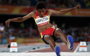 Papua New Guinea's Rellie Kaputin competing at the 2018 Commonwealth Games.