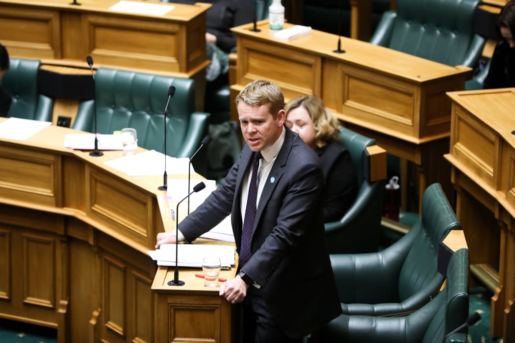 Minister of Health Chris Hipkins answers questions in the chamber on an unexpected sitting day added in following the postponement of Parliament's dissolution