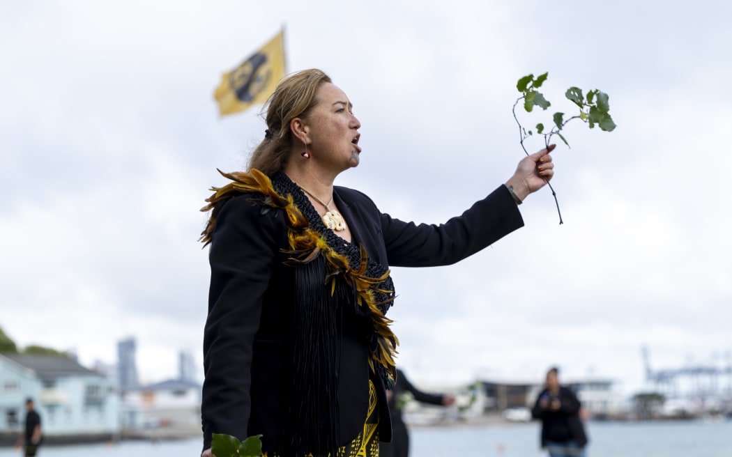 Hōkūleʻa and her sister vessel Hikianalia were welcomed into Ōkahu Bay by Ngāti Whātua Ōrākei, joined by Haunui, a waka hourua from Te Toki Voyaging Trust.