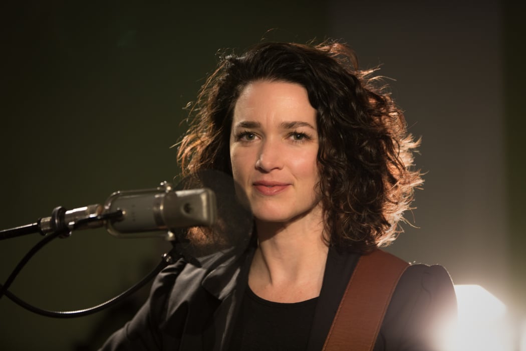 Julia Deans in the RNZ Auckland studios for NZ Live. 27 October 2017.