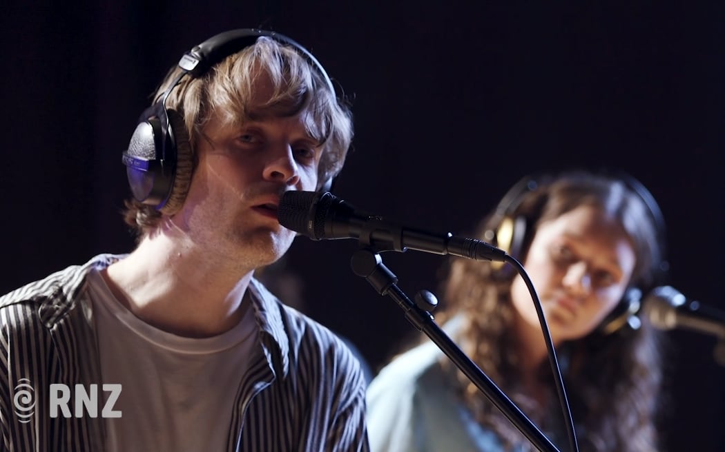 Merk performing live at Te Oro Arts Centre in Auckland, for RNZ Music.