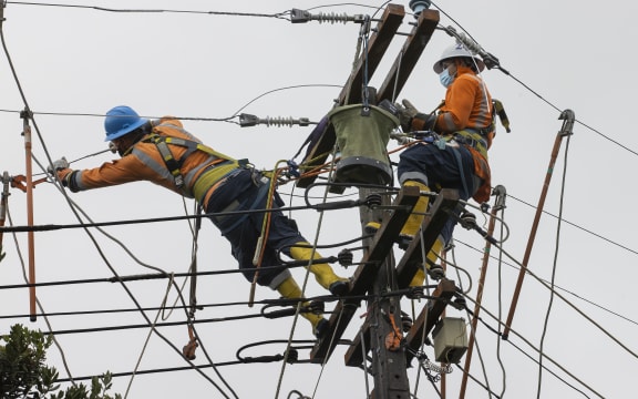 Vector crews out in storm damage repairs - Vector Limited, Auckland, New Zealand.   13  February  2022