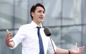 VANCOUVER, BC - SEPTEMBER 13: Canadian Prime Minister and Liberal leader Justin Trudeau makes a speech during a campaign stop on September 13, 2021 in Vancouver, Canada.