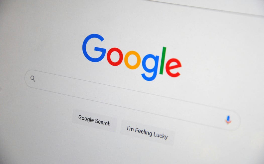 A screen showing the google search engine.