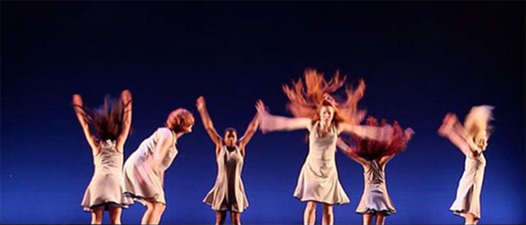 Dancers from a work called “Hair Peace” choreographed by Sherry Shapiro