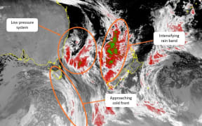 A low off the coast of Australia and a cold front southwest of NZ will reach NZ on Wednesday.