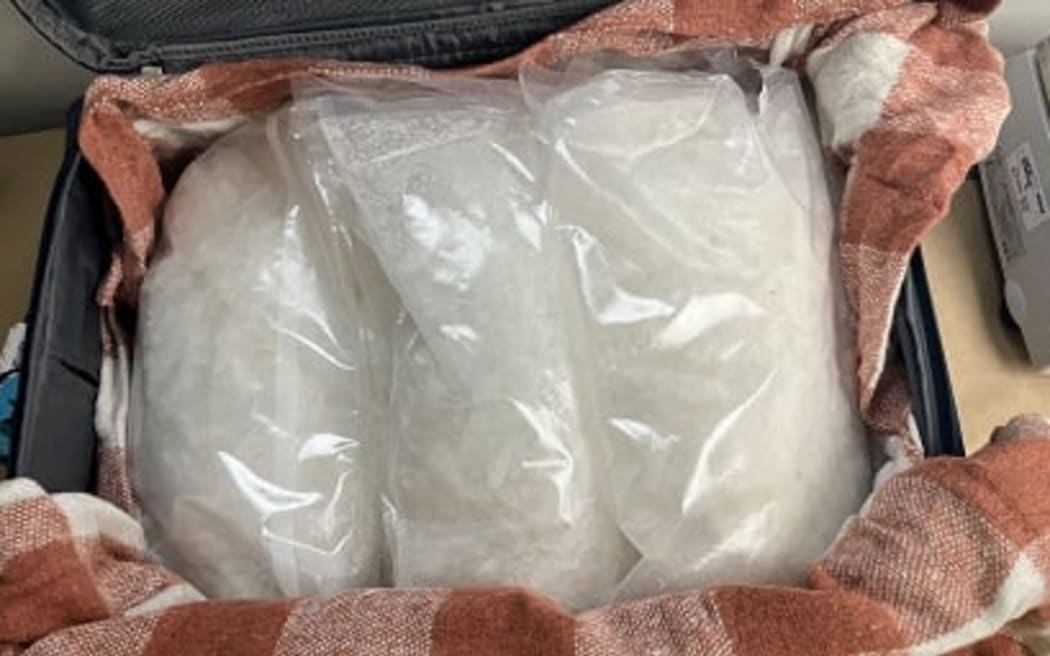 Customs seized 20kg of methamphetamine from a flight at Auckland Airport.