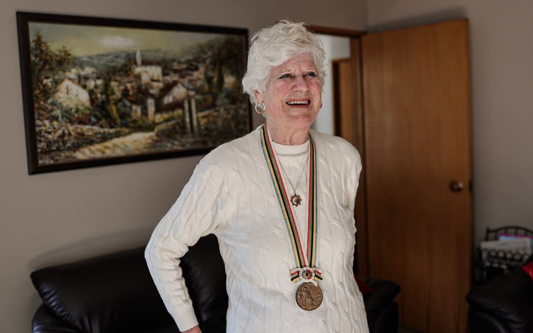Marise Chamberlain with her 1964 Olympic medal