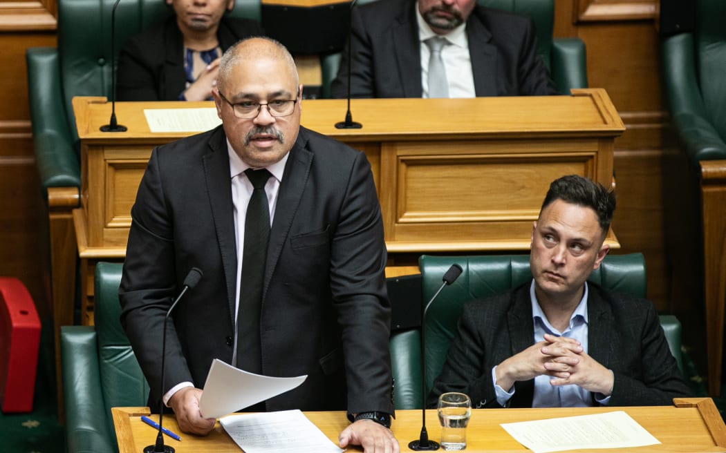 Peeni Henare asks questions of the Government during the Ministerial Statement on the sinking of the HMNZS Manawanui.