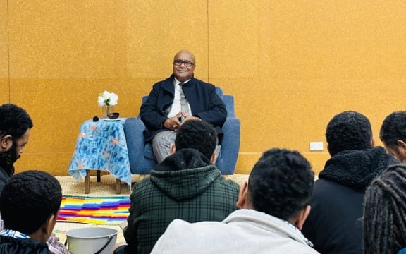 Fiji's Deputy Prime Minister Manoa Kamikamica meeting the Fijian community members in Wellington on Monday night. Photo: Fiji Ministry of Trade