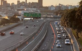 Traffic beginning to build early on Monday morning.