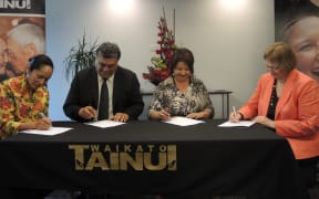 From left Parekawhia McLean, Rahui Papa, Paula Bennett, and  Bernadine Mackenzie.