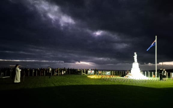 In Mahia at Kaiuku Marae as hundreds gathered for the dawn service on Anzac Day 2025.