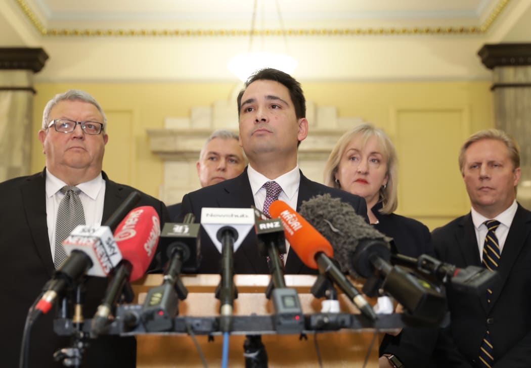 National Party leader Simon Bridges talks about the leak of a text on the person behind an earlier leak on his expense spending.