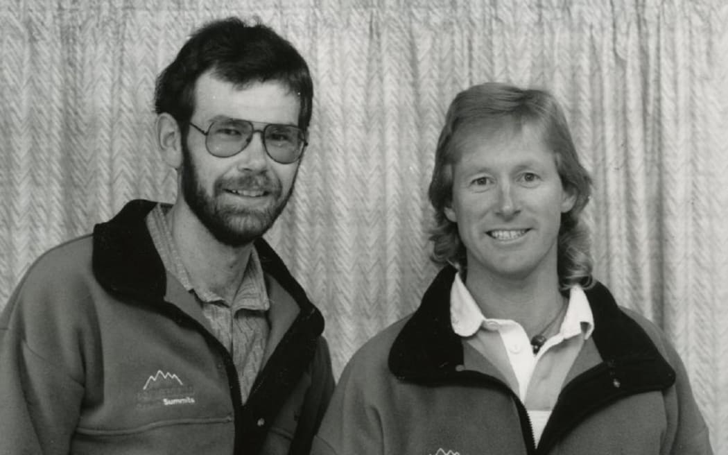 New Zealand mountaineers Rob Hall and Gary Ball in 1992