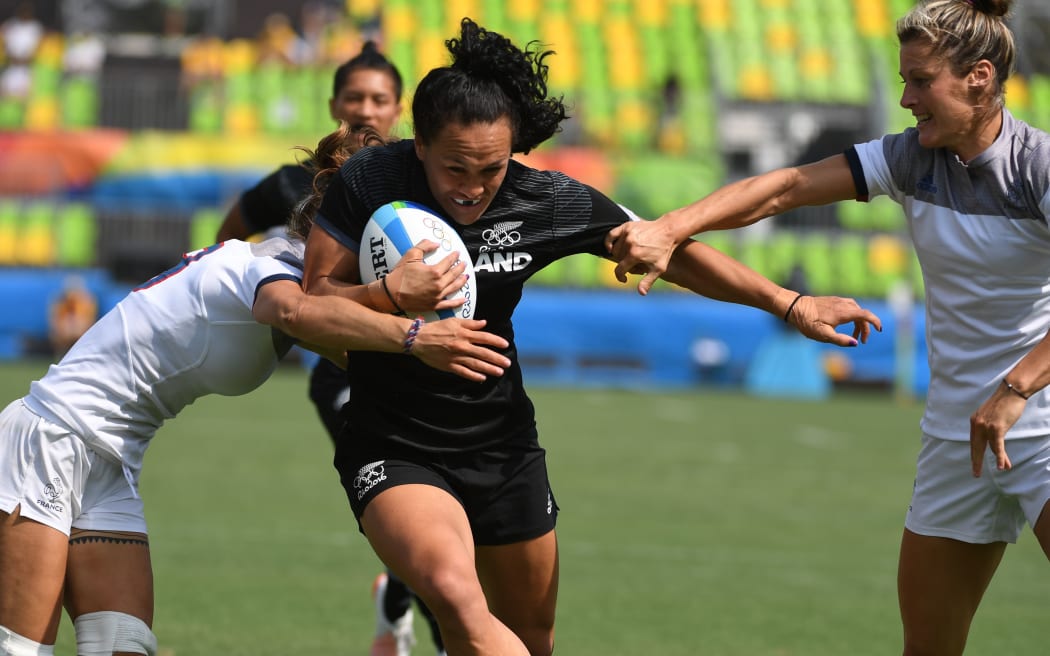 New Zealand's Portia Woodman in action during the match against France.