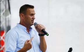 Russian opposition leader Alexei Navalny during a a rally last year.