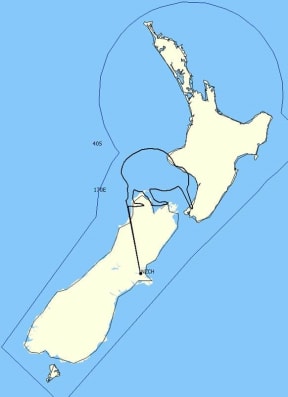 The kiwi-shaped flight pattern.