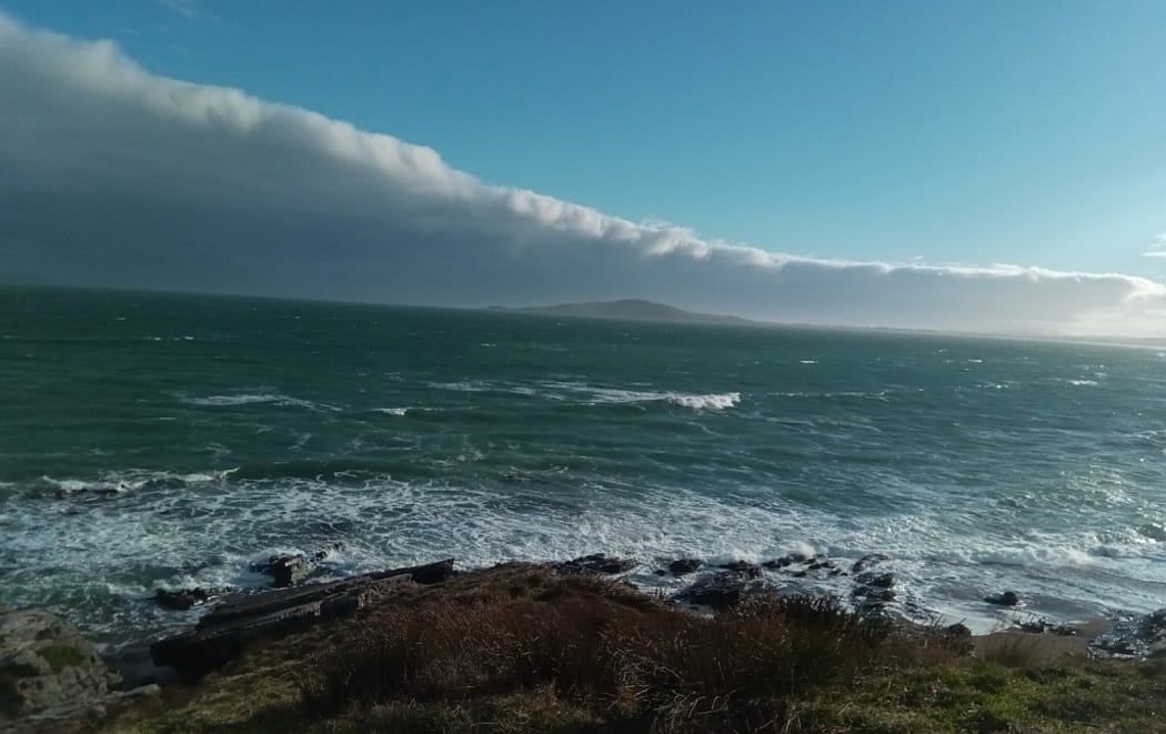 A glimpse across a stormy Foveaux Strait of oRakiura/Stewart Island.