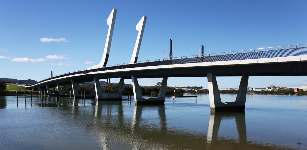 Whangarei's Te Matau a Pohe bascule bridge over Whangarei's lower Hatea River.