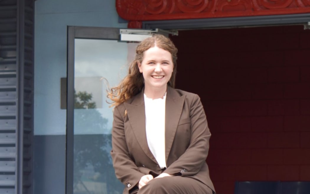 Bree Munro outside the Ruatoria courthouse.