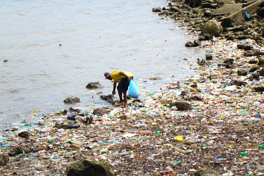 Plastic litter is a pervasive problem in Papua New Guinea's capital Port Moresby.