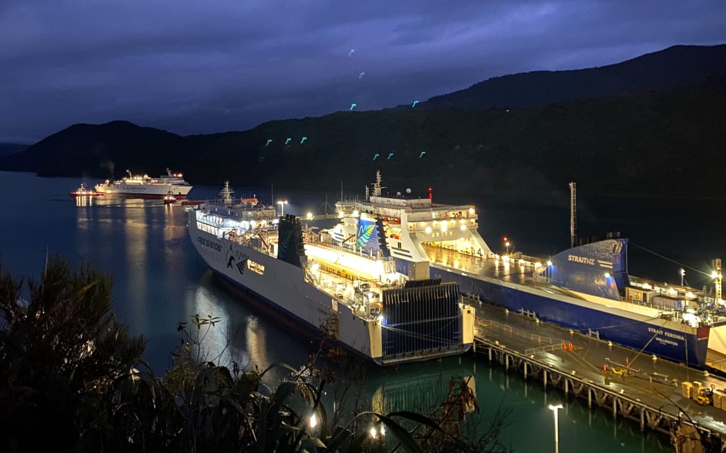 The Aratere limps back to dock in Picton after being grounded