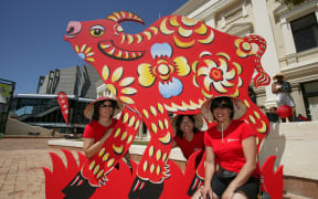 Organisers of Wellington's Chinese New Year are celebrating 20 years of their festival (left to right) Rita Tom, Stephanie Tims, and Linda Lim.