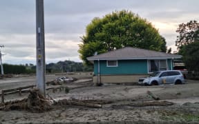 Mud and silt left behind at an Esk Valley property in Hawke's Bay on 17 February 2023 after Cyclone Gabrielle passed through.