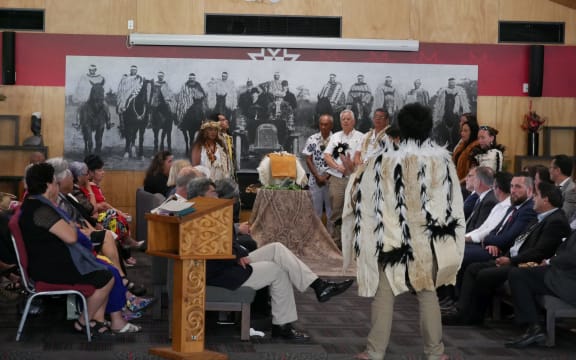 A delegation from Rapa Nui received the skulls after a pōwhiri at Tuahiwi Marae.