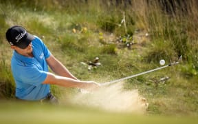 CROMVOIRT - Daniel Hillier (NZL) in action during the 103rd edition of the KLM Open golf tournament. The KLM Open counts as a qualifying tournament for the US Open. ANP SANDER KONING netherlands out - belgium out (Photo by Sander KONING / ANP MAG / ANP via AFP)
