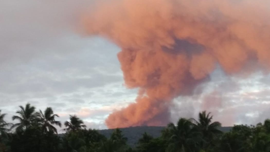 Ambae volcano, Vanuatu, pictured on 26 September.