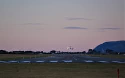 Air NZ Q300 landing Nelson Airport, from where the company is shifting its heavy maintenance base.
