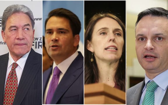 Winston Peters, Simon Bridges, Jacinda Ardern and James Shaw.