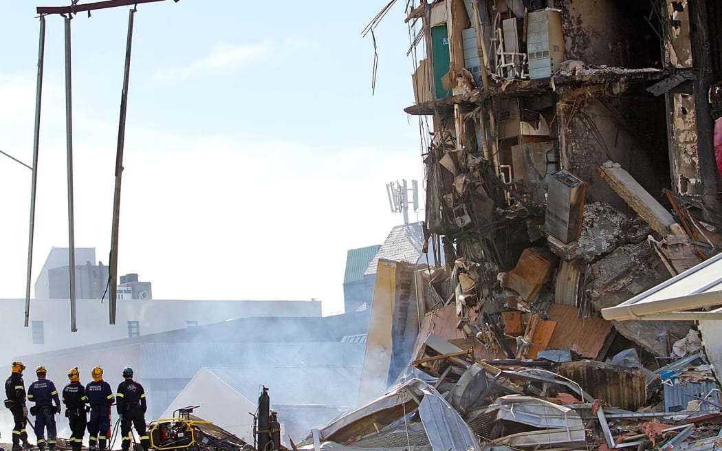 The ruins of the CTV building
