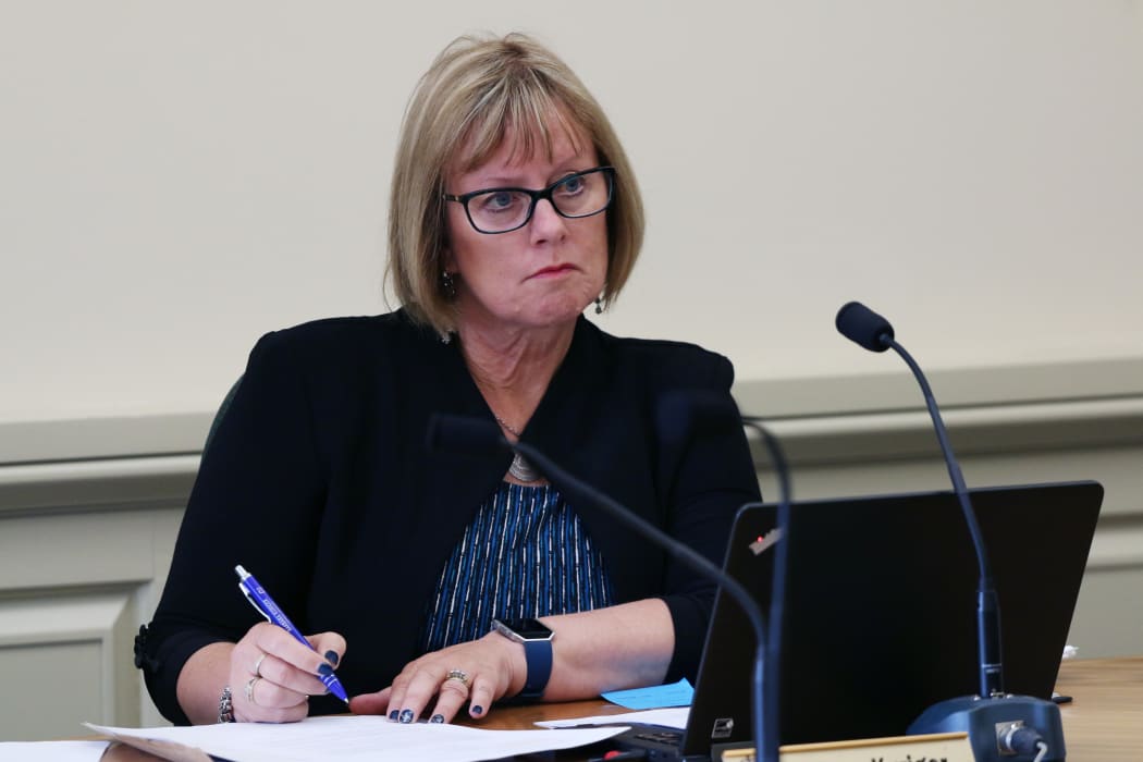 National MP for Taranaki-King Country, Barbara Kuriger listens to a submission to the Health Committee on a petition about medically-assisted dying.