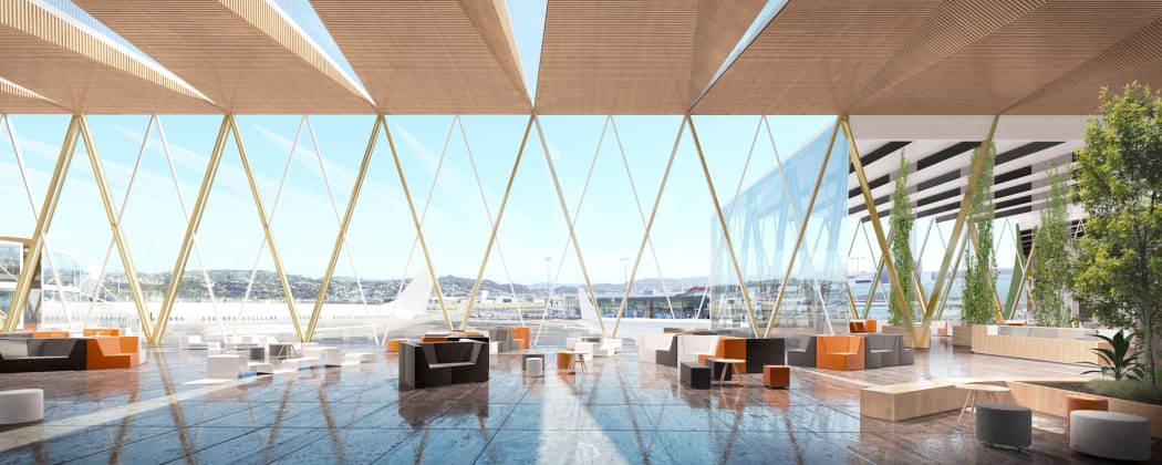 Artist impression of Wellington Airport upgrade.