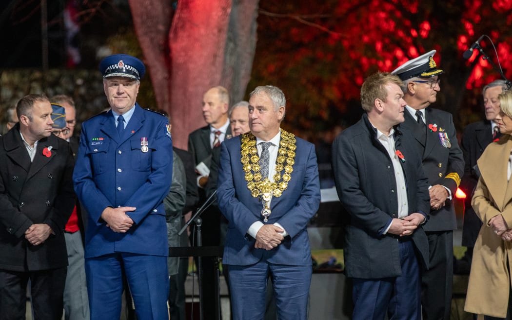 Christchurch Mayor Phil Mauger at the Anzac dawn service in Christchurch