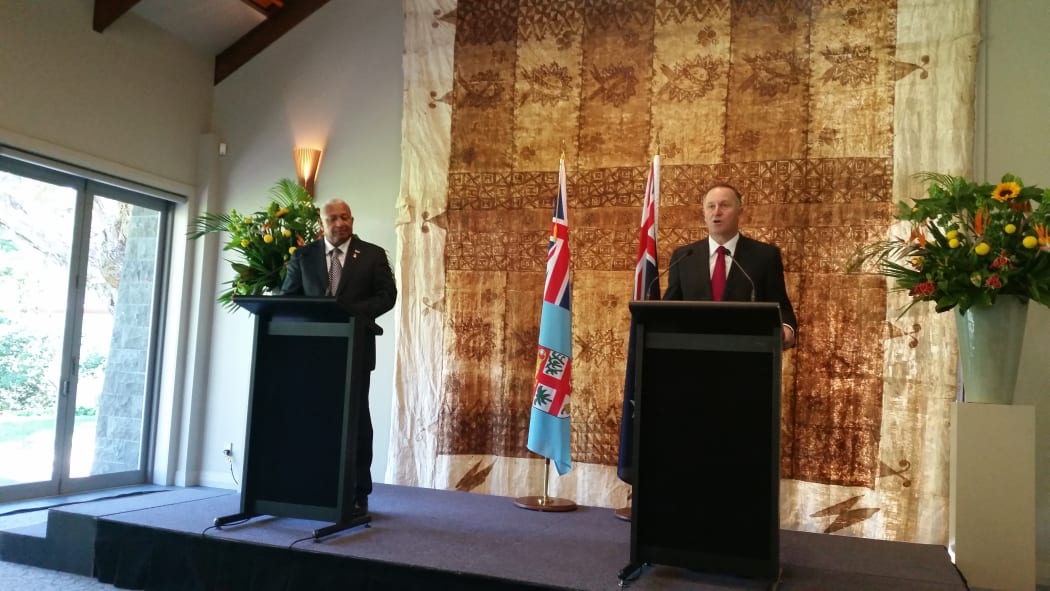 John Key and Frank Bainimarama