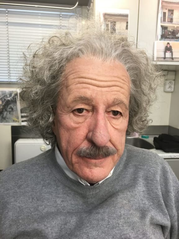 A glimpse of Davina Lamont's make-up process for Geoffrey Rush who plays Albert Einstein in the series 'Genius'.