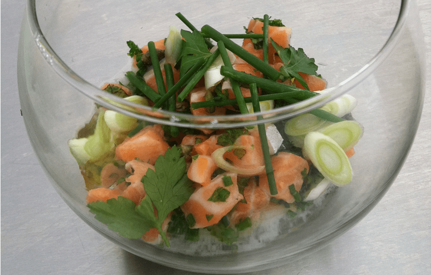 Salmon caper tartare