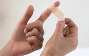 bandage on an injured finger