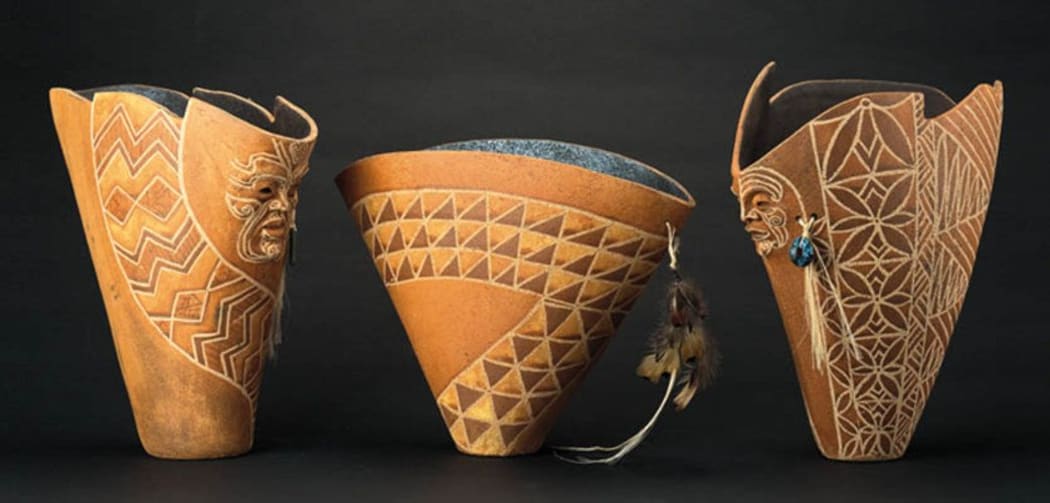 Works by the late Māori clay artist Colleen Waata-Urlich.