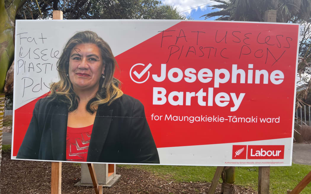 Josephine Bartley vandalised sign